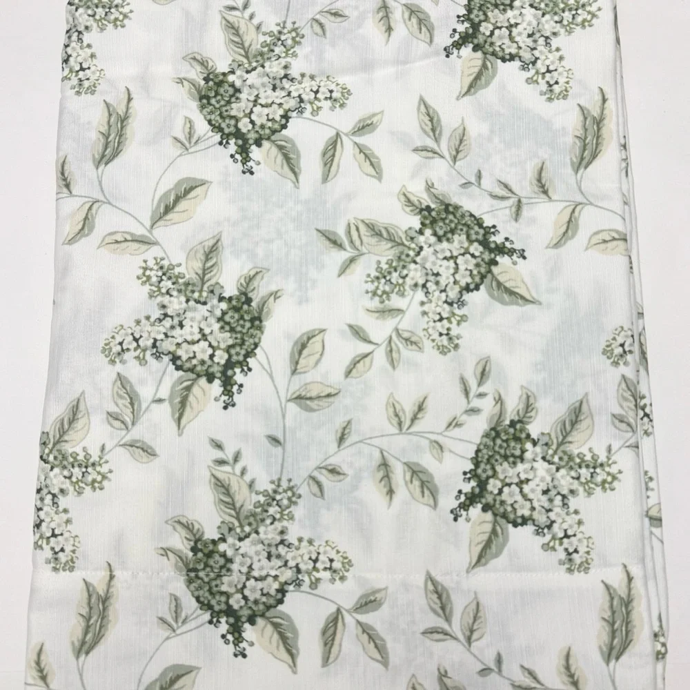 Laura Ashley Green Lilac Portland Floral Set of 2 Curtain Panels 38x96 in. NEW